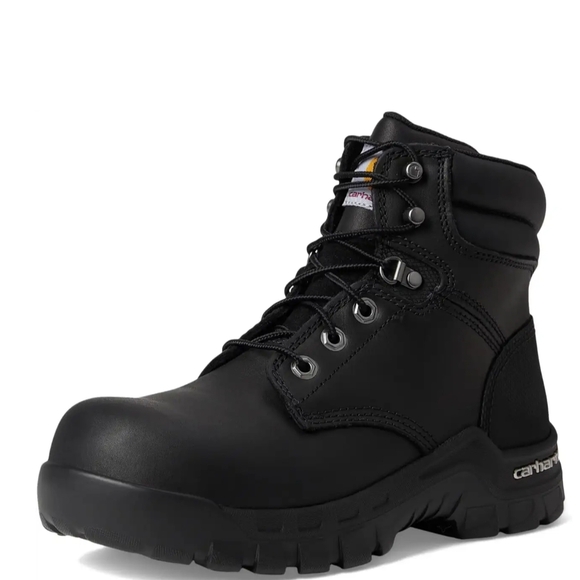 Carhartt Black Leather Work Boots with Padded Ankle - Picture 3 of 12